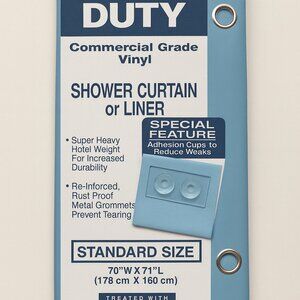 Vintage Heavy Duty Vinyl Shower Curtain Liner Slate Blue New 70x71